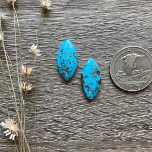 Turquoise + Pyrite Pair