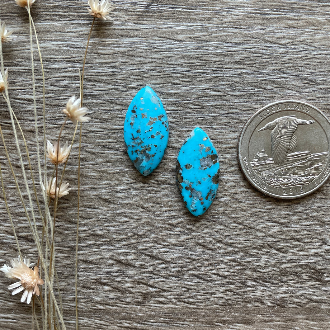 Turquoise + Pyrite Pair
